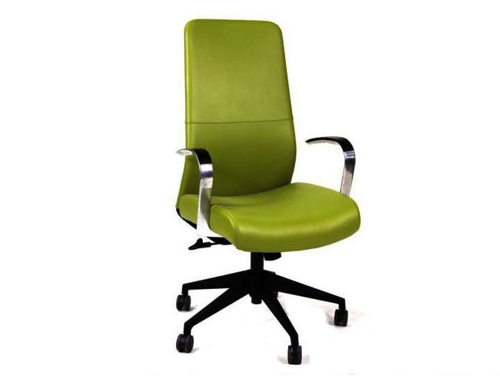 Green Leather High Back Used Office Chairs
